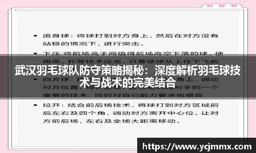 武汉羽毛球队防守策略揭秘：深度解析羽毛球技术与战术的完美结合